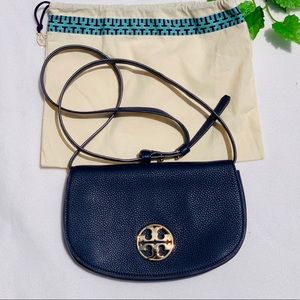 Authentic Tory Burch Jamie Clutch.  Navy Sea